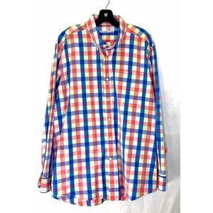 Southern Tide Men's size L Blue Pink Yellow Plaid Long Sleeve Button Down Shirt